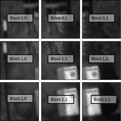 Figure 5: A representative image divided into tiles, each to be processed and reassembled into a final image. For efficient GPU processing, each tile contains redundant information from its neighbor so they can all be processed independently.